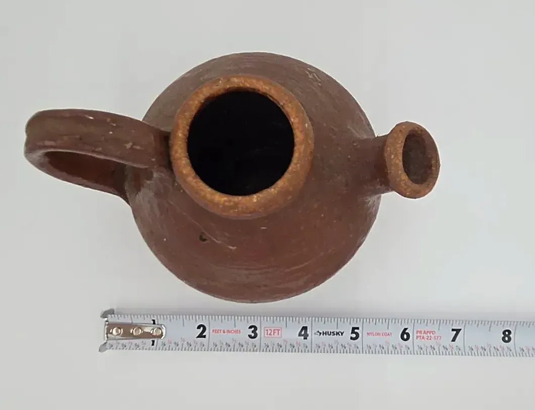 Signed Studio Pottery Miniature Ewer Jug Vessel Rustic Stoneware Handmade