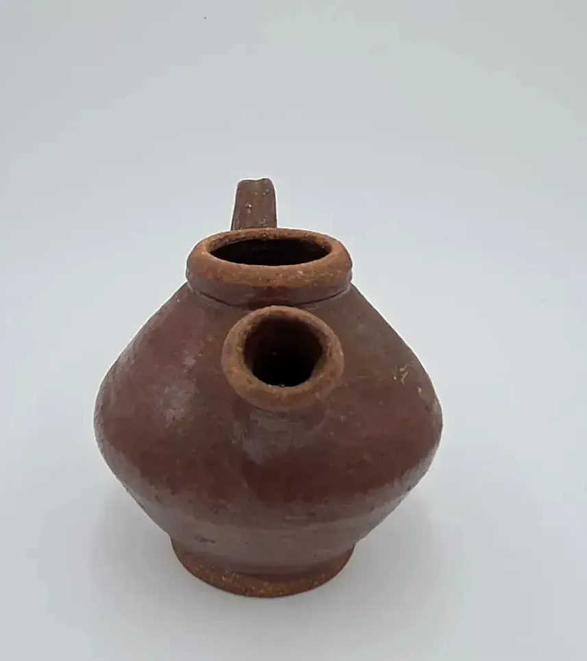 Signed Studio Pottery Miniature Ewer Jug Vessel Rustic Stoneware Handmade