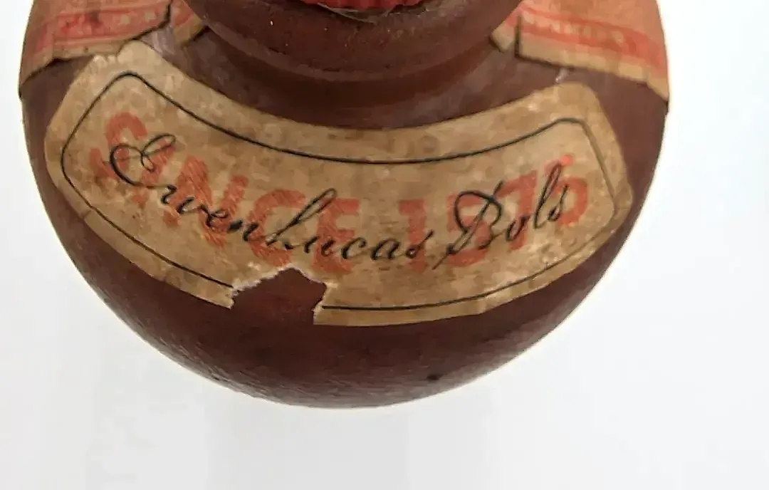 Vintage Bols Orange Curacao Clay Jug Bottle Empty Amsterdam Rhode Island — underside