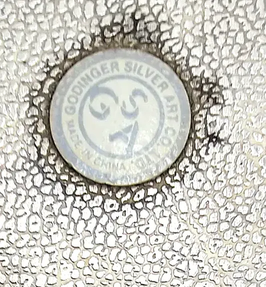 Vintage 1991 Godinger Silver Plated Jewelry Trinket Box Red Velvet Lined Lid — maker's mark