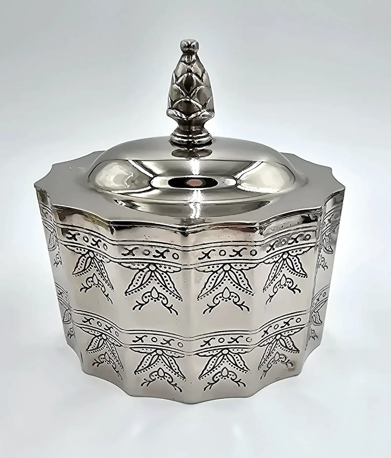 Vintage 1991 Godinger Silver Plated Jewelry Trinket Box Red Velvet Lined Lid