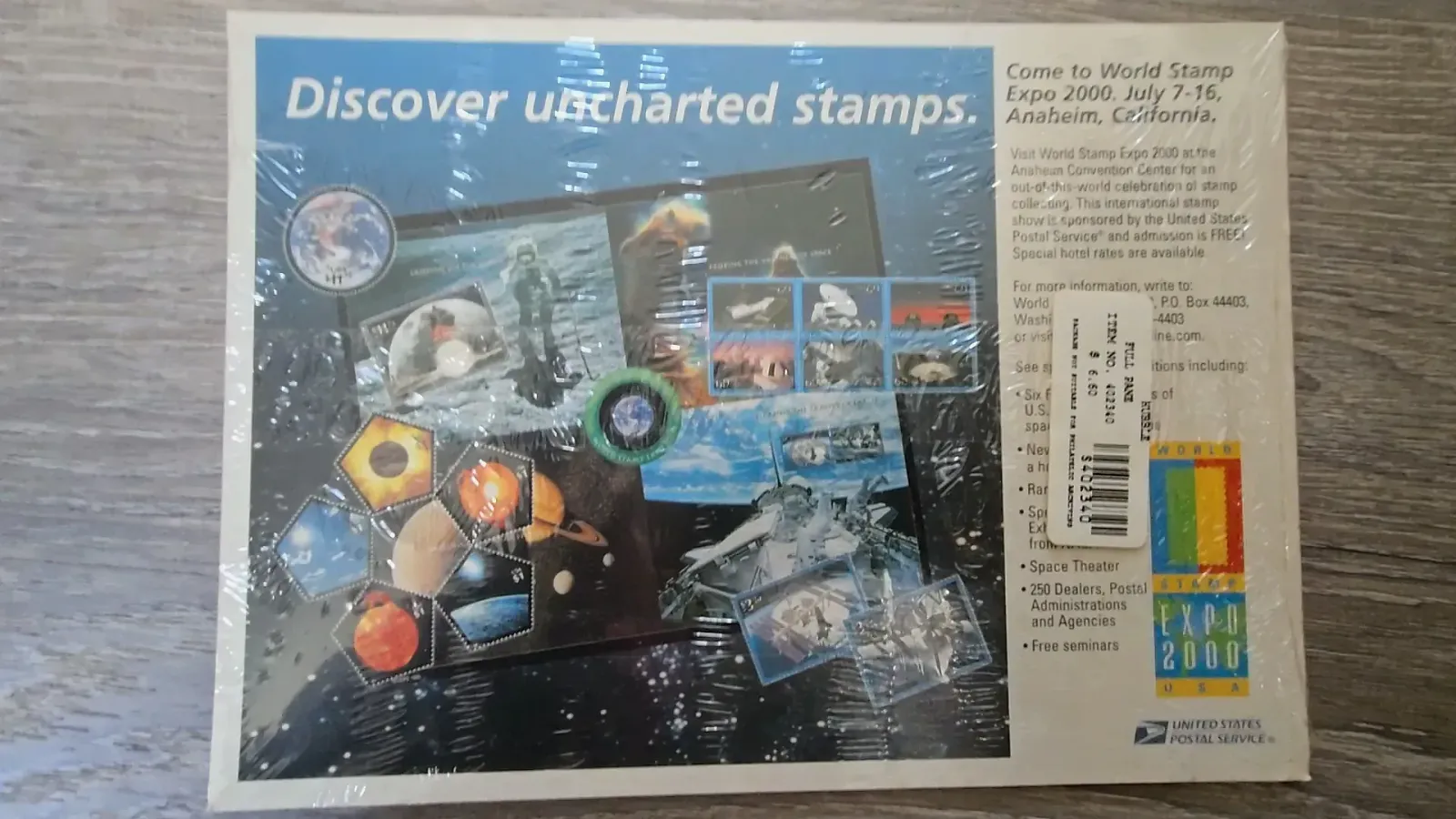 USPS World Stamp Expo 2000 Hubble Space Telescope Souvenir Sheets Lot of 4 — maker's mark