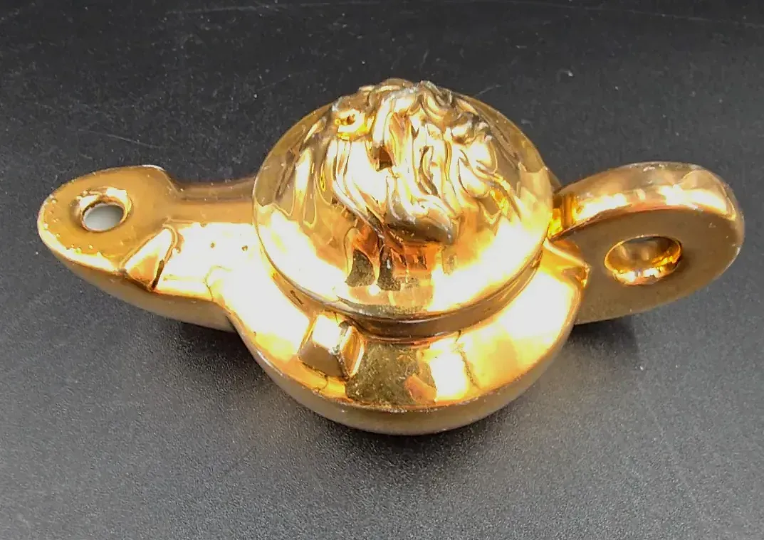 Antique 1920s Amor Skin Germany Gold Porcelain Genie Lamp Cosmetic Bottle