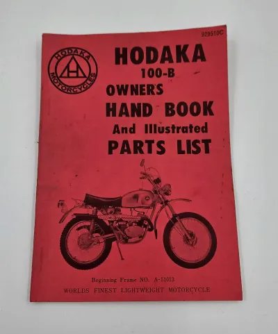 Vintage Hodaka 100-B Owners Hand Book Illustrated Parts List Manual Original