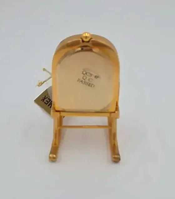 Vintage Timex Gold Tone Rocking Chair Collectible Mini Clock Quartz w/ Tag