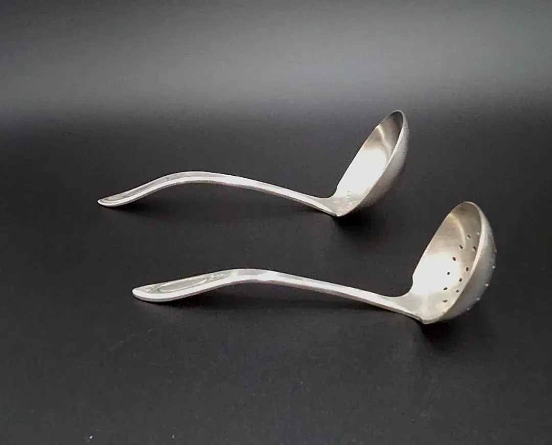 Vintage Community Plate Silverplate Gravy Ladle & Strainer Serving Spoon Matching Pair