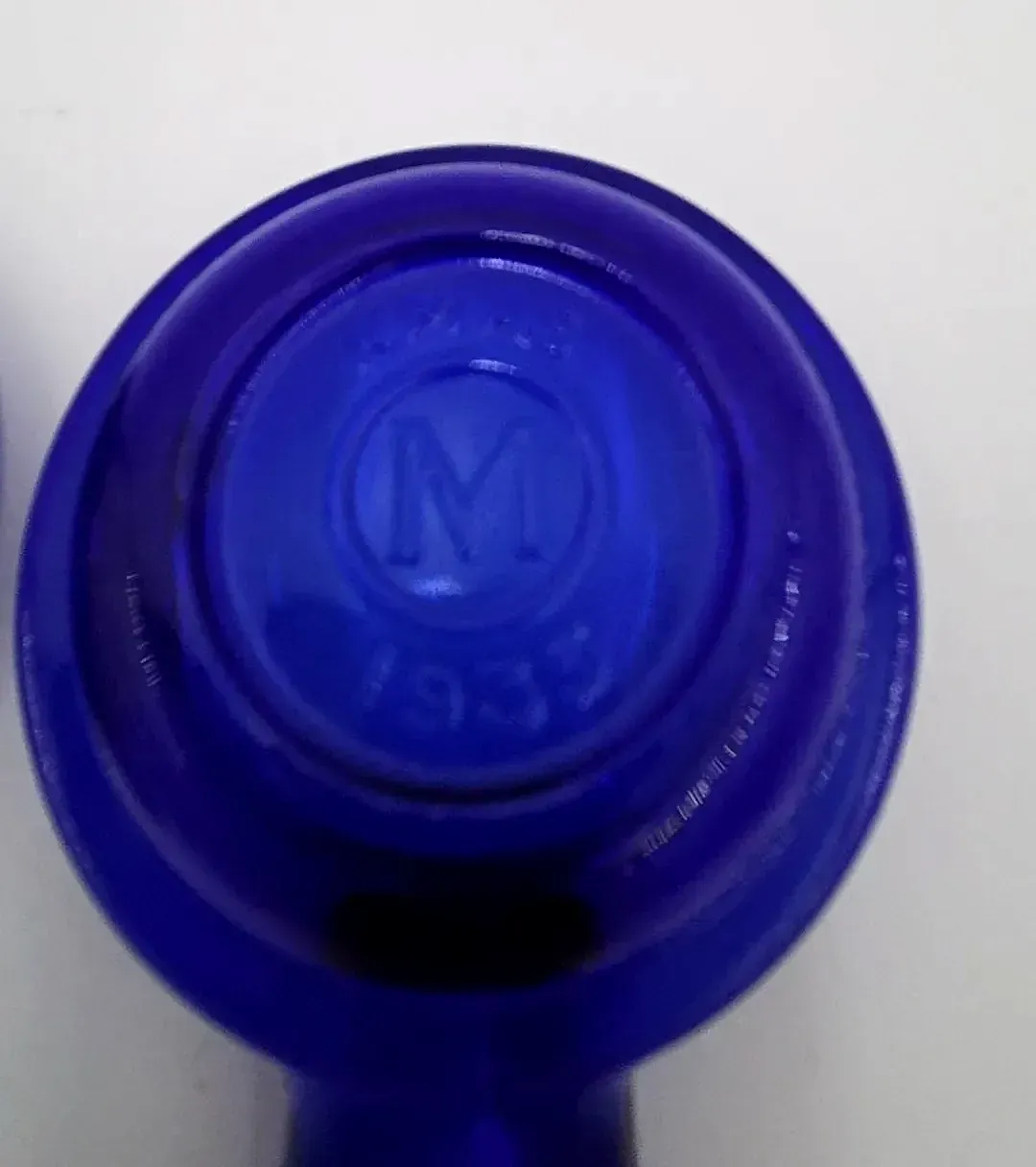 Pair Vintage Luminarc France Cobalt Blue Glass Ashtrays Tea Bag Holders