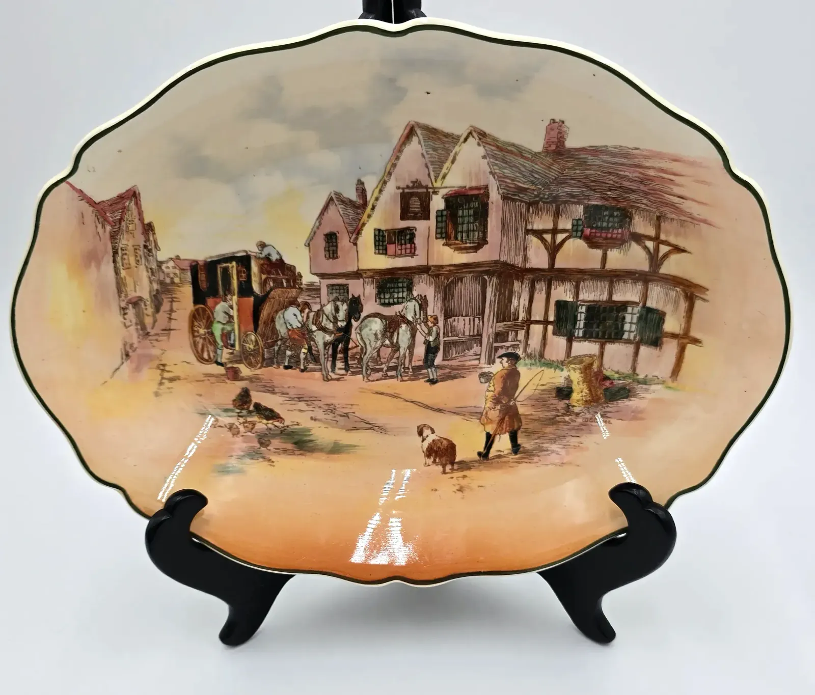 Vintage Royal Doulton Old English Coaching Scenes Oval Serving Platter D6393