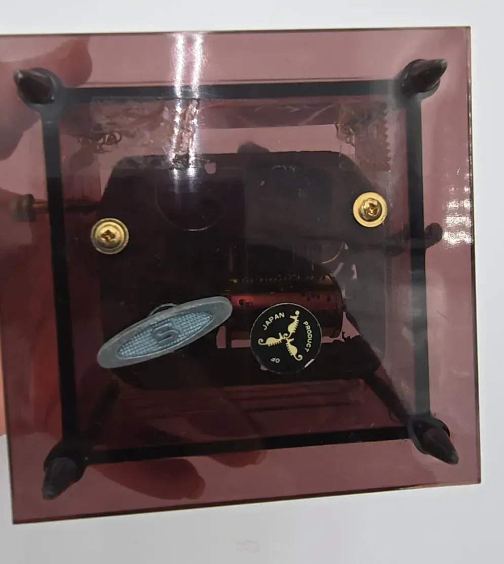 Vintage 1970s Lucite & Brass Telephone Music Box