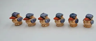 Vintage Japan Kookaburra Bird Lusterware Salt Pepper Shakers 6pc Boxed Set 643/2