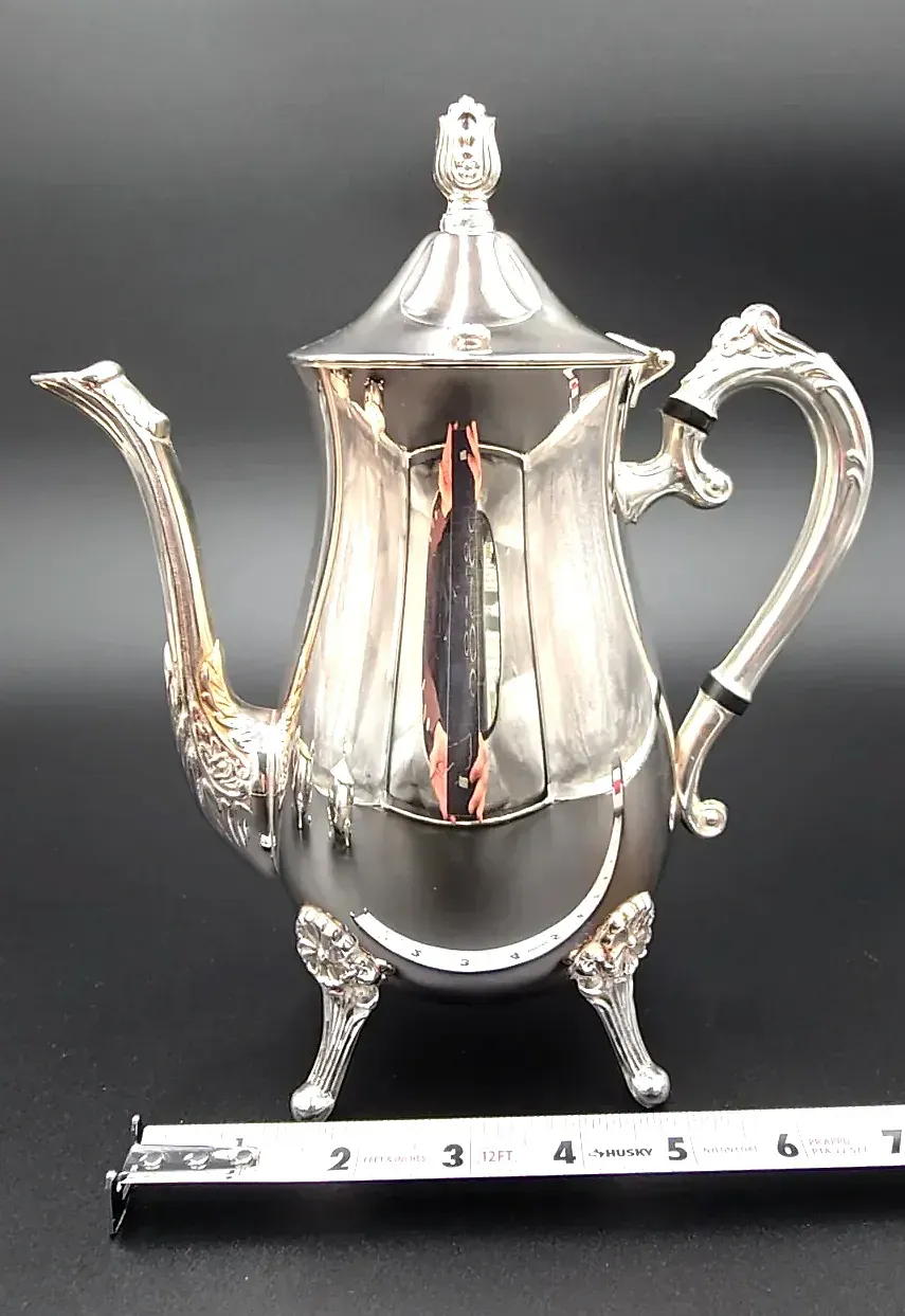 Vintage Silverplated 3 Pc Coffee Tea Set Coffee Pot Creamer Sugar Bowl USA