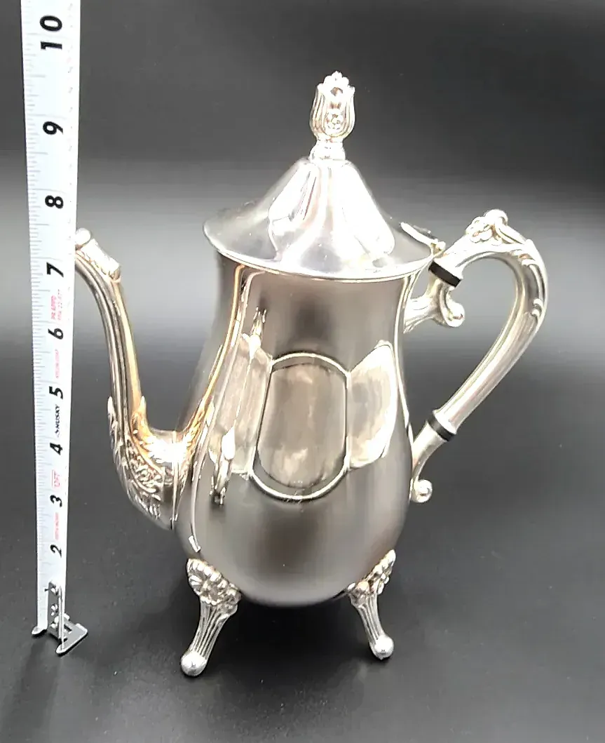 Vintage Silverplated 3 Pc Coffee Tea Set Coffee Pot Creamer Sugar Bowl USA