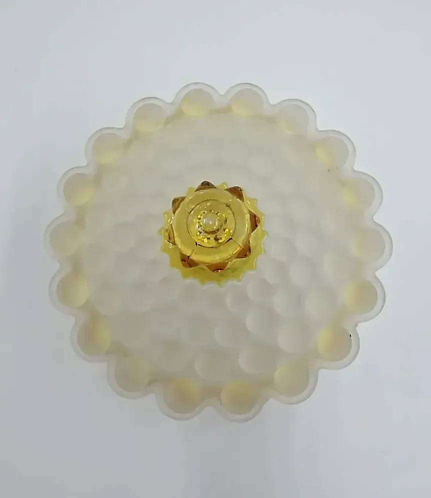 Antique c1886 Hobbs Brockunier Frances Ware Dew Drop Covered Butter Dish — detail
