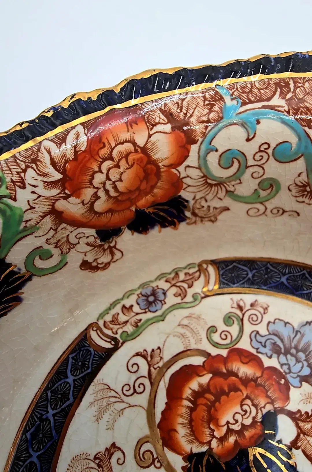 6pc Antique Wood & Son Verona Berry Set - 1890s Royal Semi Porcelain Bowls — underside