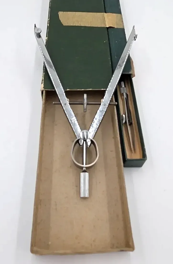 Vintage KE Drafting Tools Jupiter Bow Compass Mark I Ruling Pen Germany Boxed — underside