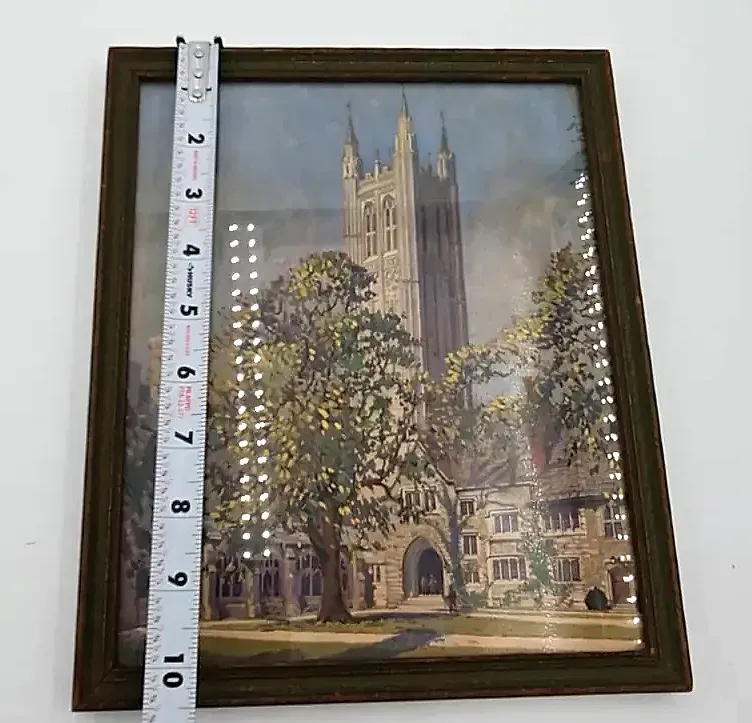 Vintage Princeton University Framed Campus Print  Cleveland Tower — underside