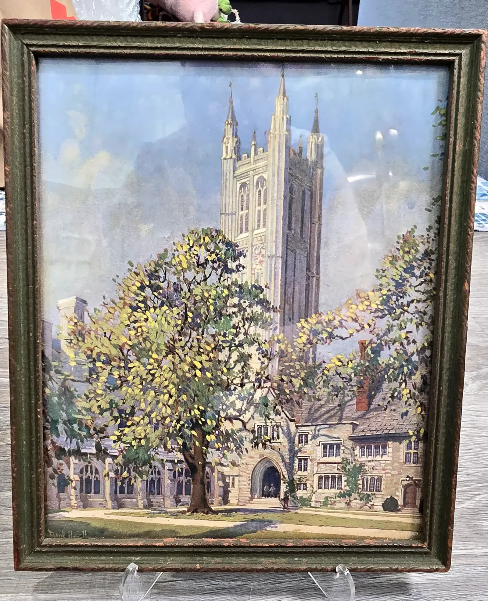 Vintage Princeton University Framed Campus Print  Cleveland Tower
