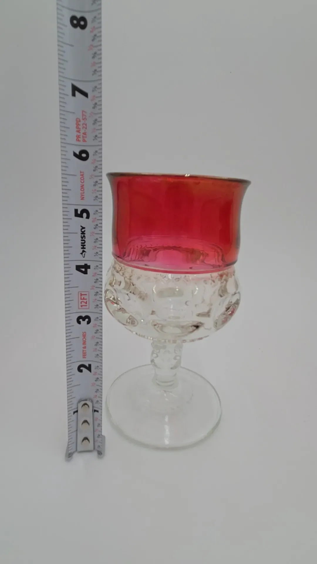 Vintage Ruby Red Thumbprint Goblets Wine Glasses – Set of 4 (16 Available)