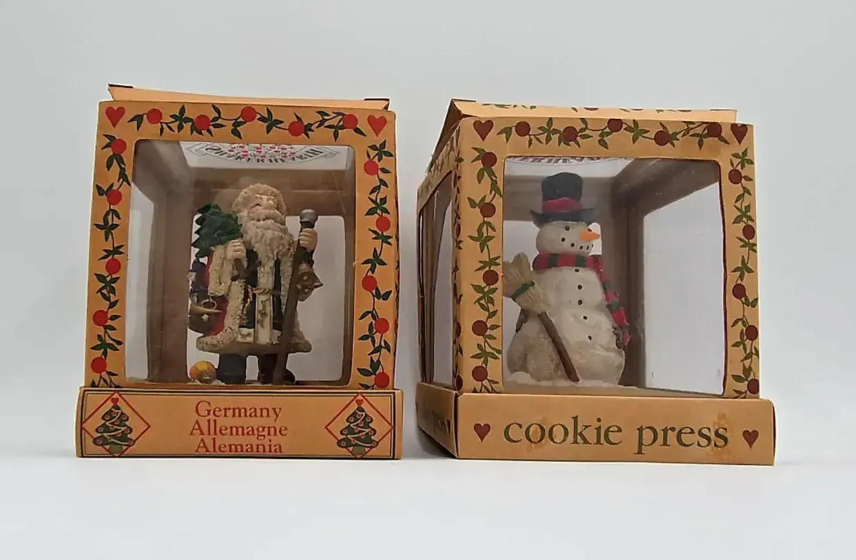 Vintage 1997/1999 Shaker Hearth Cookie Press Lot of 2 Germany Santa & Snowman