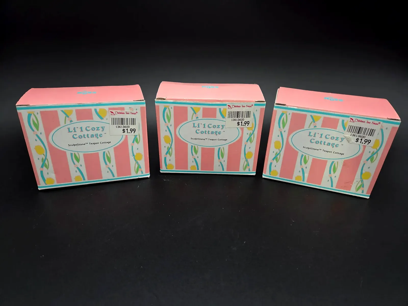 Set of 3 Li'l Cozy Cottage Bunny Teapot Cottages – Original Boxes