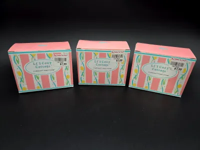 Set of 3 Li'l Cozy Cottage Bunny Teapot Cottages – Original Boxes