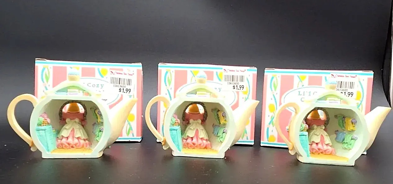 Set of 3 Li'l Cozy Cottage Bunny Teapot Cottages – Original Boxes