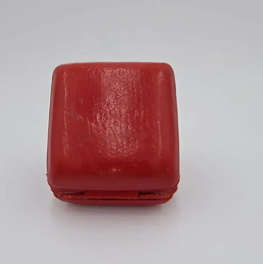 Vintage travel Alarm clock in folding Red leather Case Working Made in Germany