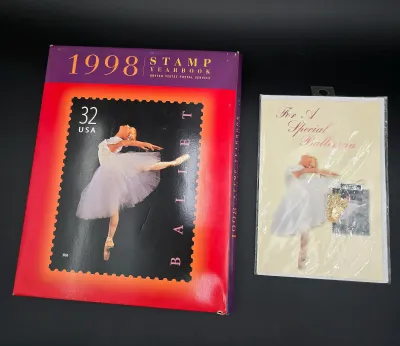 USPS 1998 Commemorative Stamp Yearbook Complete Sealed Stamp Packet + Special Ballerina card set sealedSet