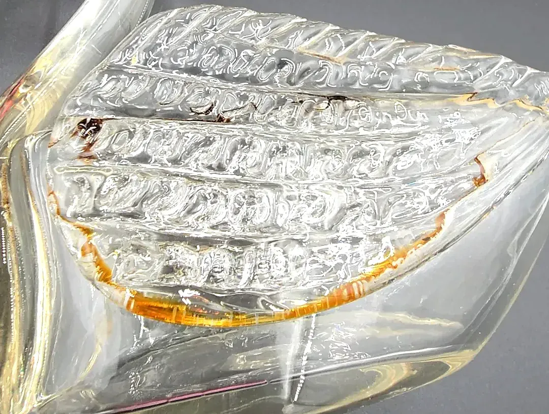 Vintage Signed Art Glass Swan Figurine – Possibly Czechoslovakian – Clear Amber