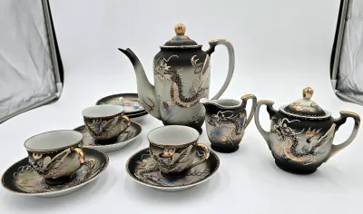 Vtg Fairyland China Japan Moriage Dragonware Tea Set Teapot