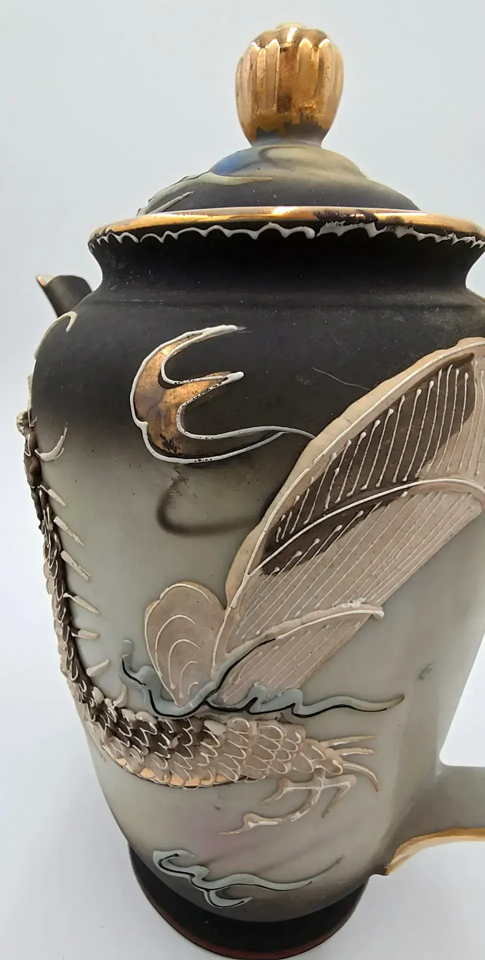 Vtg Fairyland China Japan Moriage Dragonware Tea Set Teapot — detail