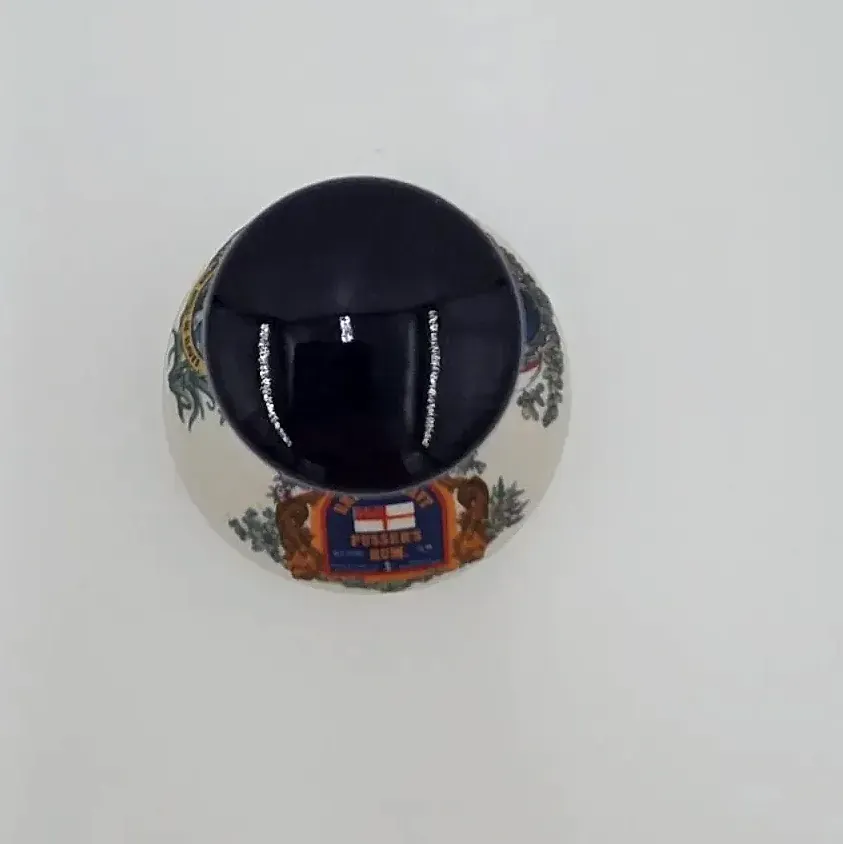 Vintage Pusser's British Navy Rum Mini Ceramic Decanter with Original Blue Stopper