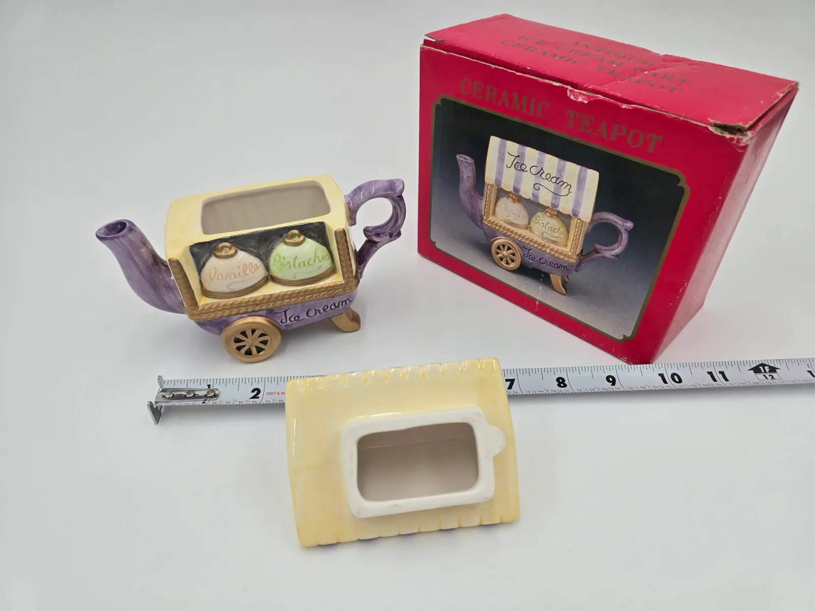 Ceramic Ice Cream Cart Teapot