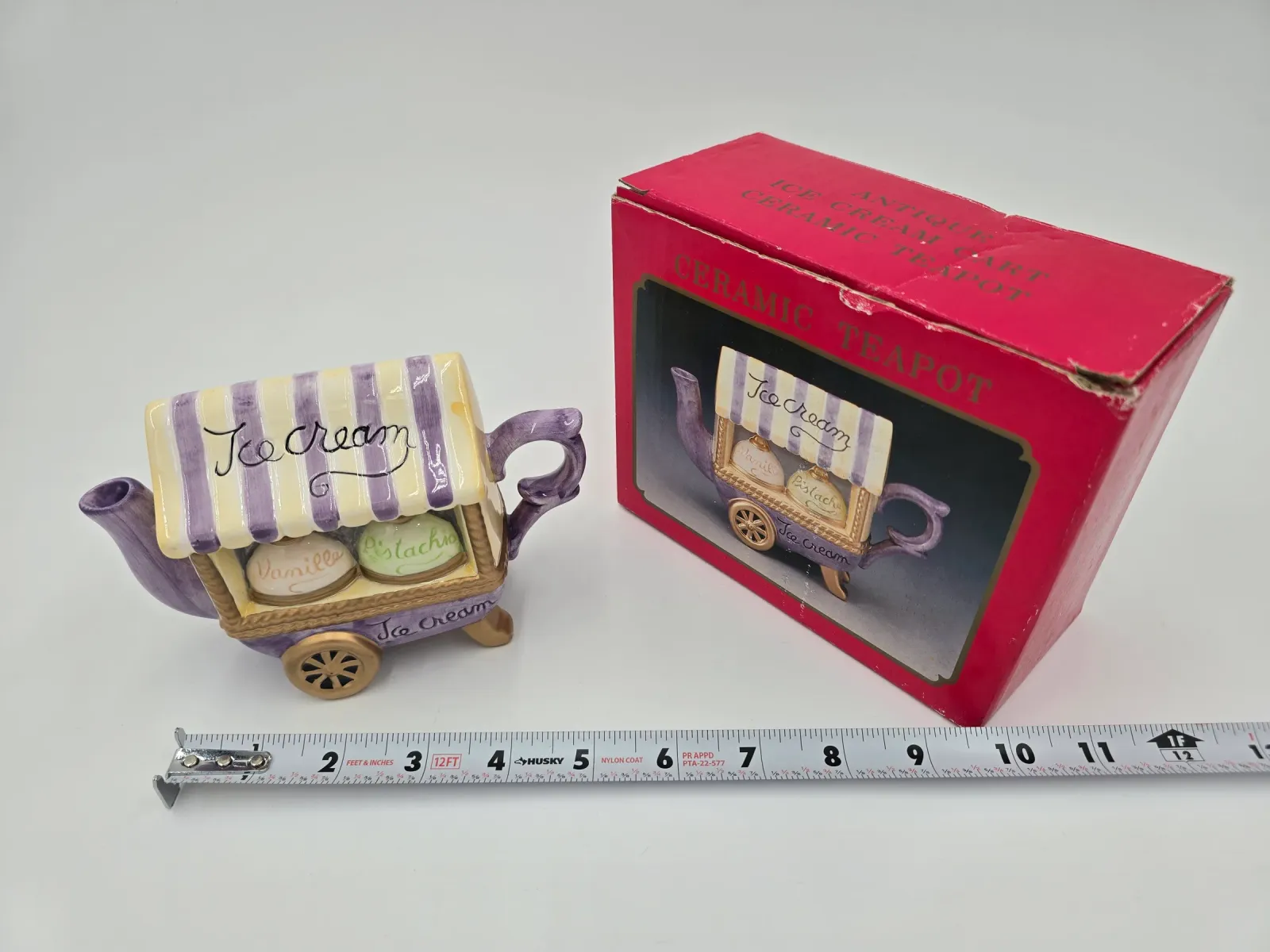 Ceramic Ice Cream Cart Teapot