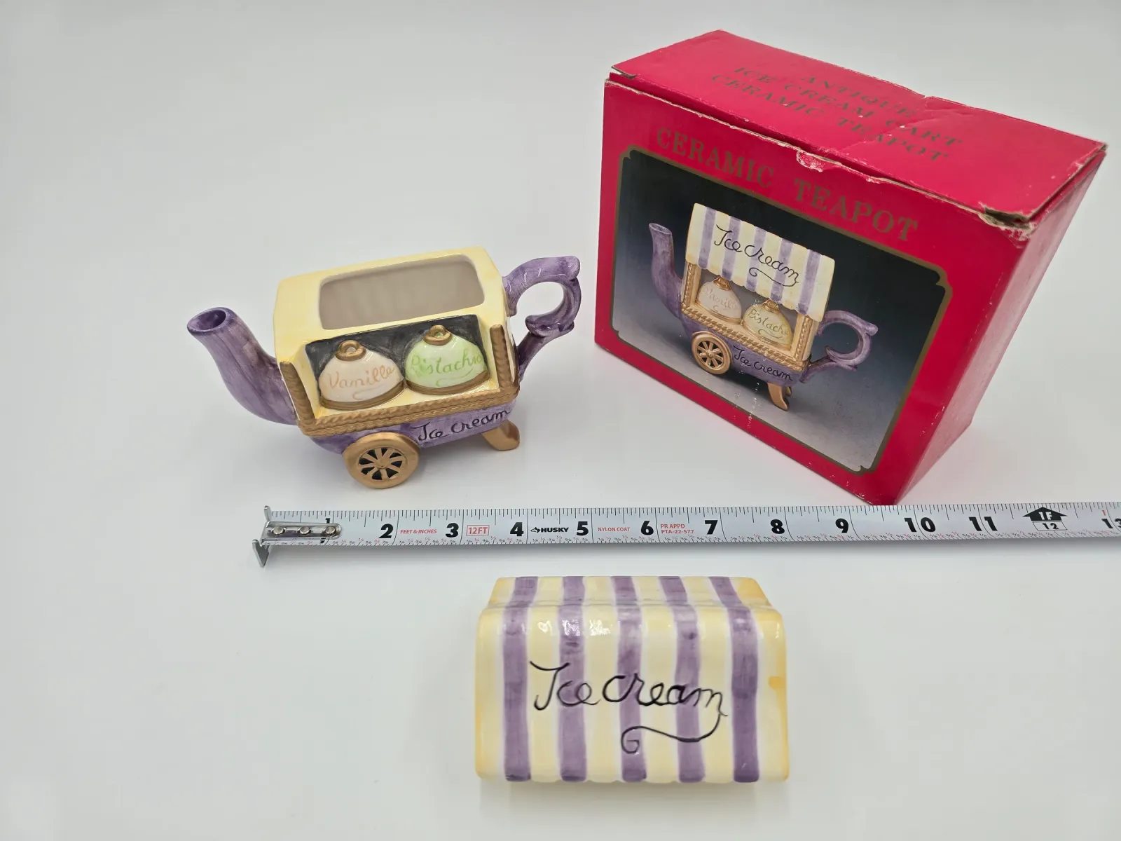 Ceramic Ice Cream Cart Teapot