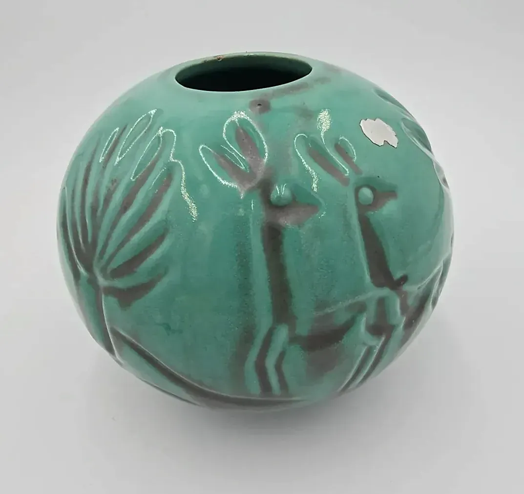 1930s S:t Eriks Upsala Ekeby Globe Vase Gertrud Lönegren Style Swedish