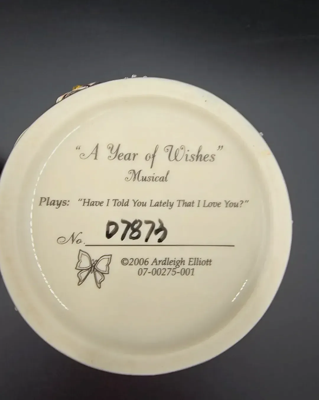 Ardleigh Elliott A Year of Wishes Musical Keepsake Jar Butterfly Music Box 2006