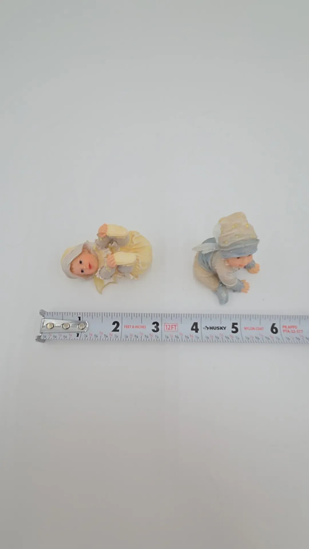 Vintage Baby Angel Fairy Figurines Set of 2 Cherub Shelf Sitters