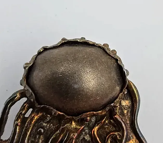 VTG Mid Century Brutalist Sterling Silver Jellyfish Brooch Studio Artisan Signed — detail
