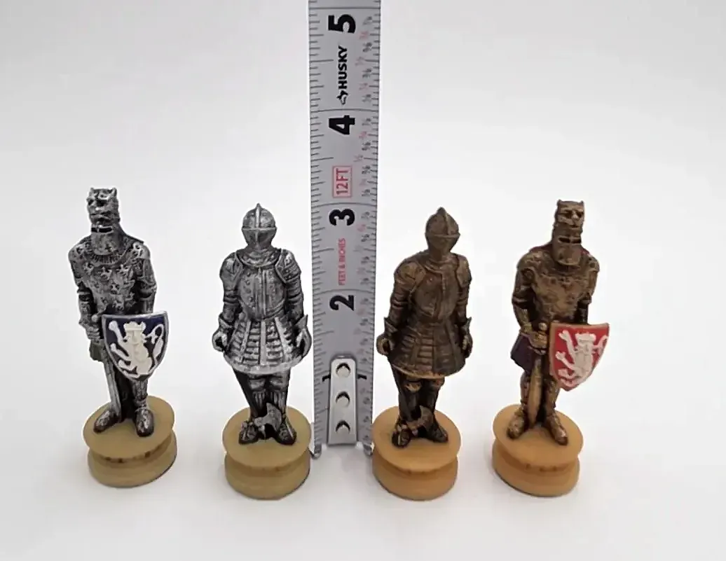 The Chessman 7305 Medieval Knight Chess Pieces Set COMPLETE 32 Resin Figurine — underside