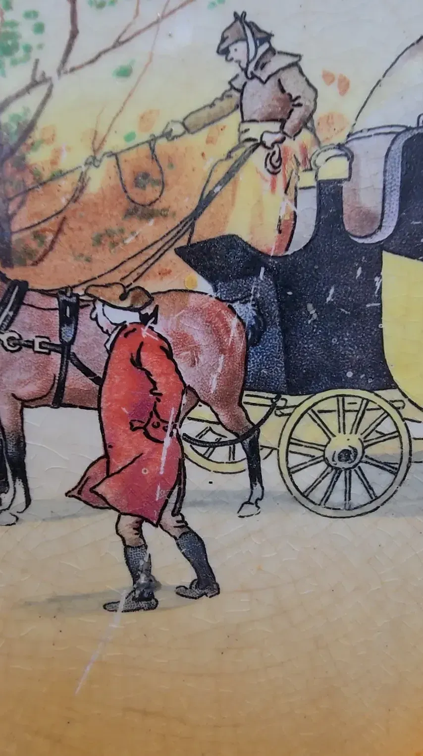 Royal Doulton England Vintage Coaching Scene Cabinet Plate Horse & Carriage