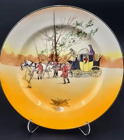 Royal Doulton England Vintage Coaching Scene Cabinet Plate Horse & Carriage