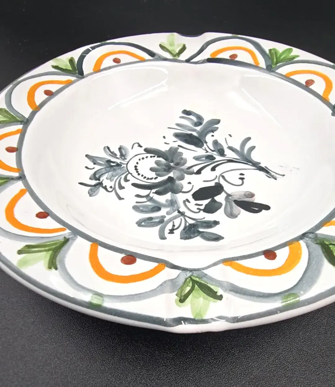 Vintage Italian Pottery Ashtray Arte Basilicata Rionero Hand Painted Majolica — maker's mark