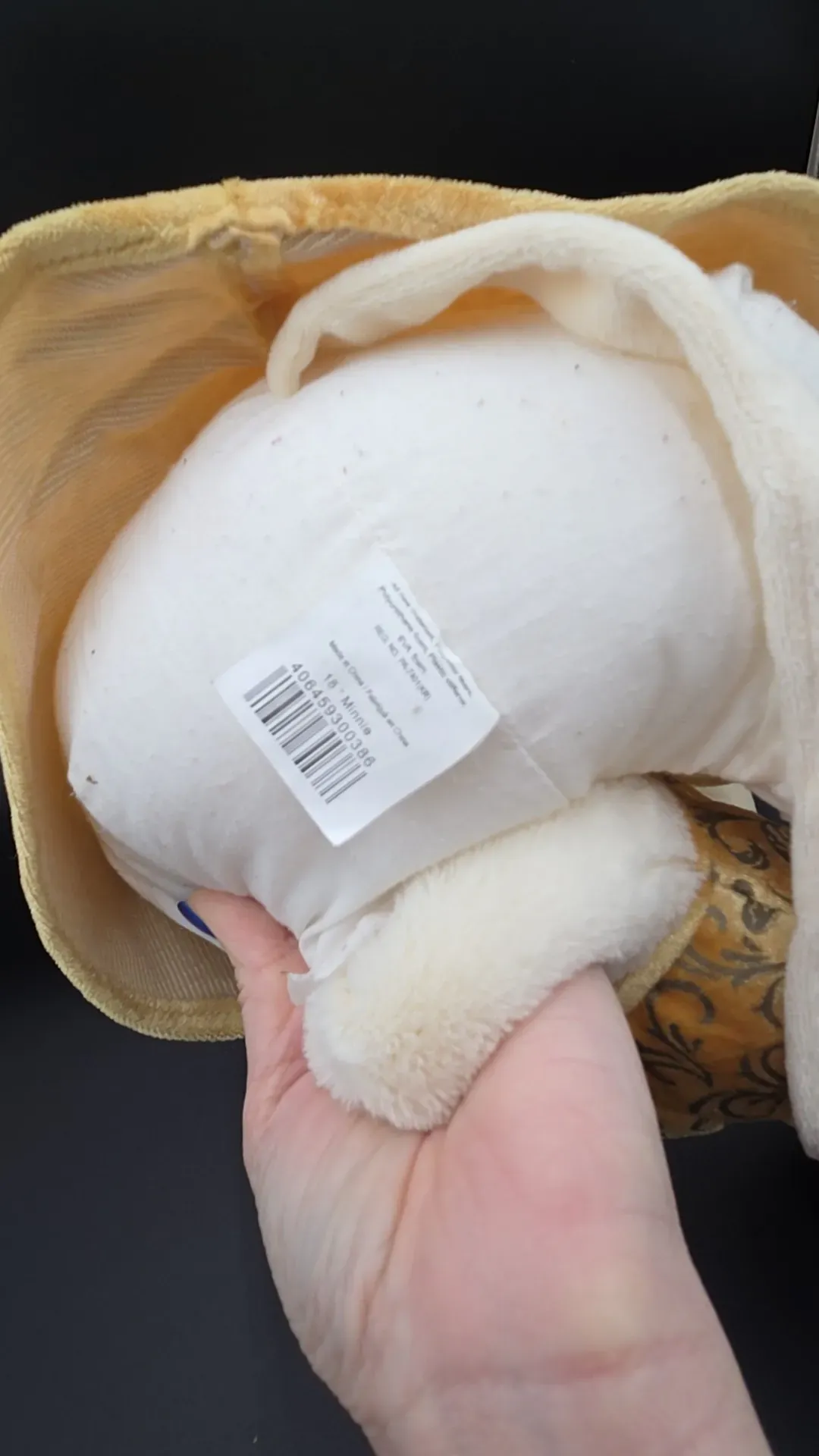 Large Disney Store Minnie Mouse Plush – Gold Dress – 29" ✨