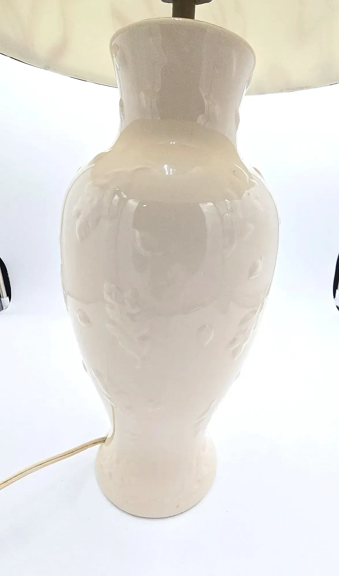 Vintage Laura Ashley Table Lamp with Red Floral Shade – Made in the U.K. — maker's mark