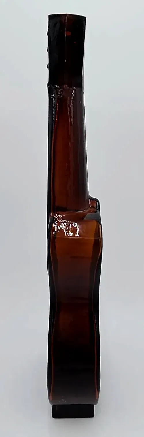 Vintage Amber Glass Guitar Bottle Decanter Music Instrument Display