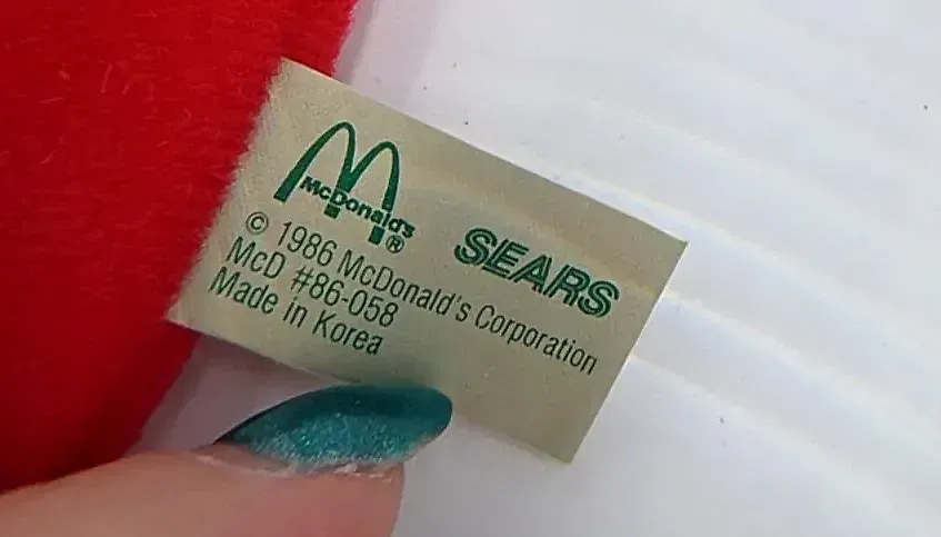Vintage 1986 An American Tail Fievel Christmas Stockings Pair McDonald's Sears Korea