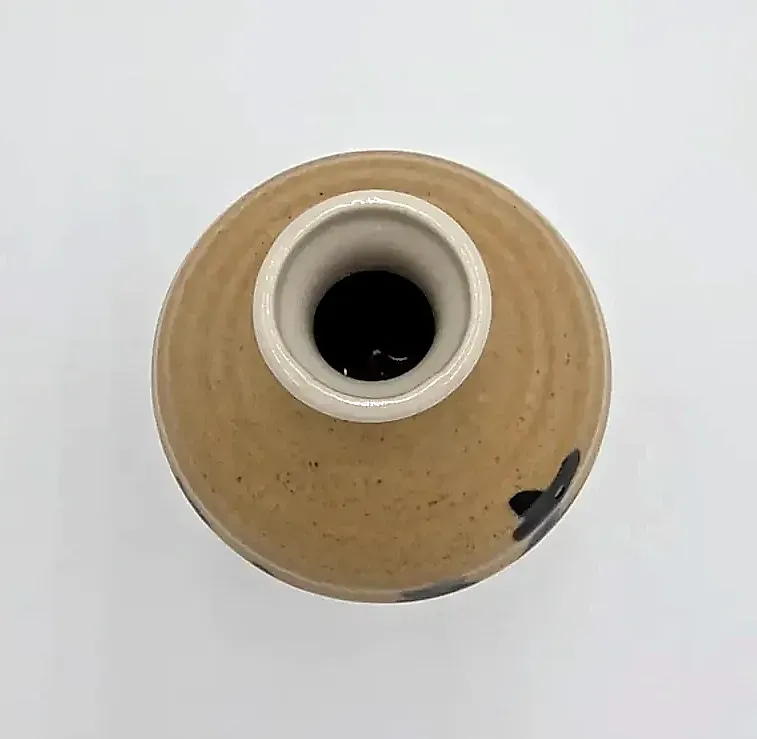 Vintage Japanese Nikaido Kitchom Mugi Shochu Empty Ceramic Tsubo Bottle — maker's mark