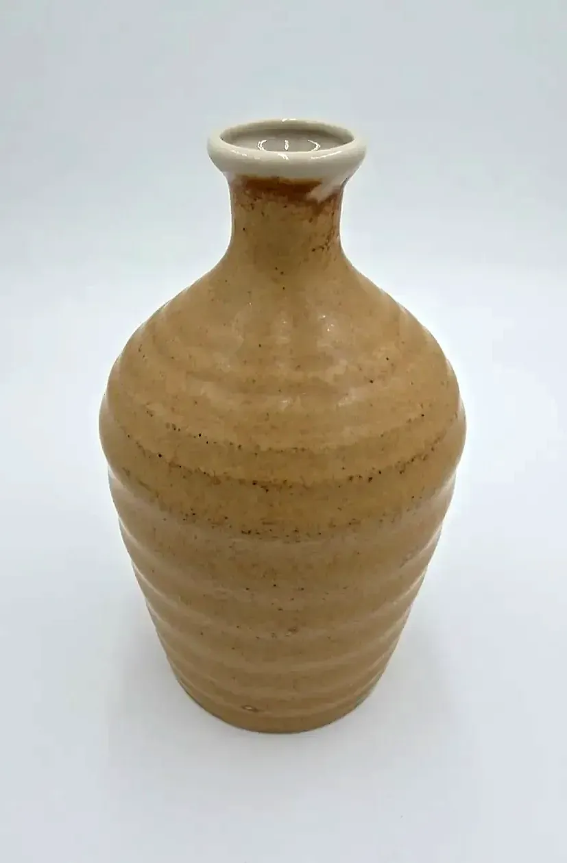 Vintage Japanese Nikaido Kitchom Mugi Shochu Empty Ceramic Tsubo Bottle — detail