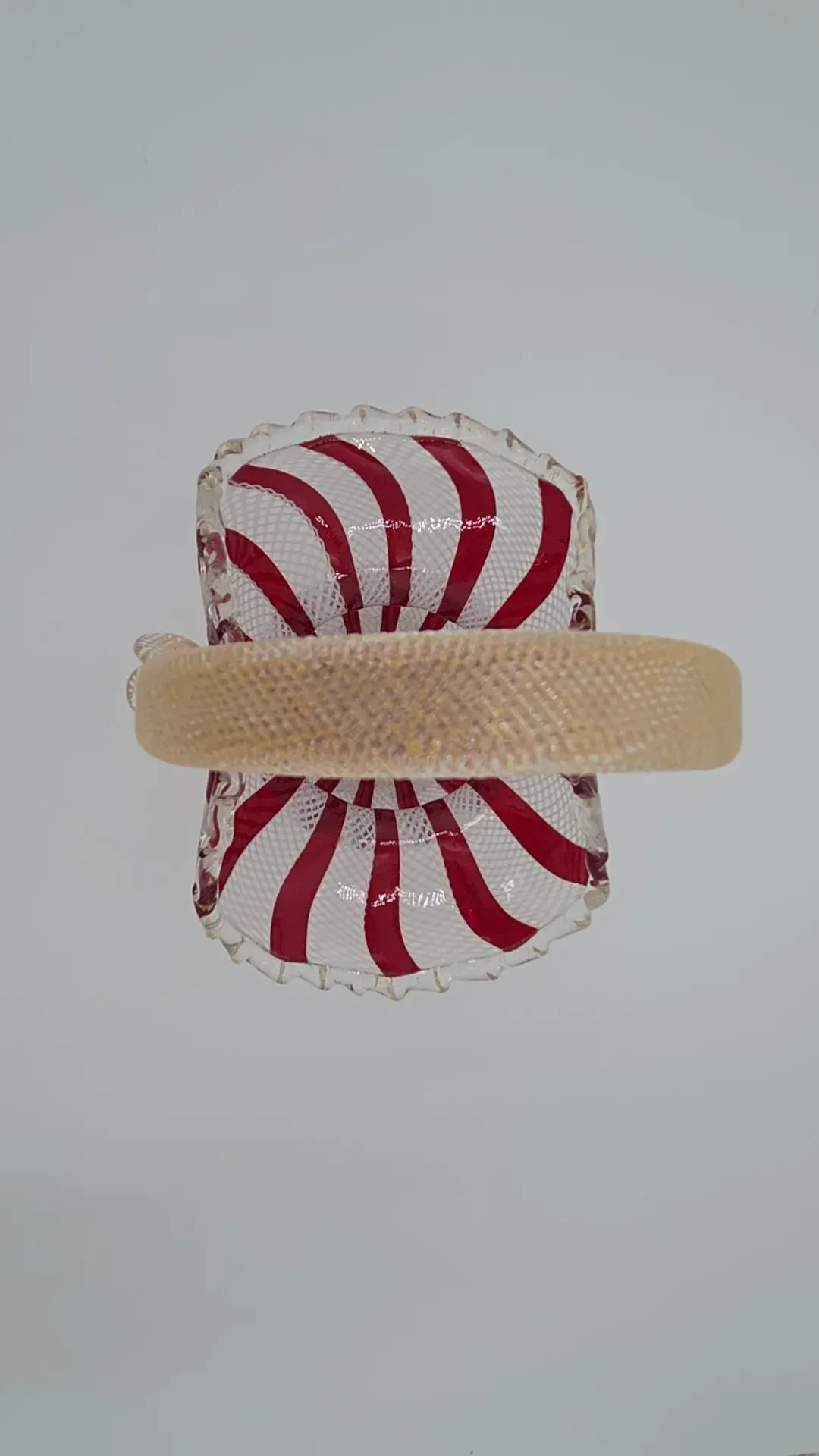 Red/clear glass basket